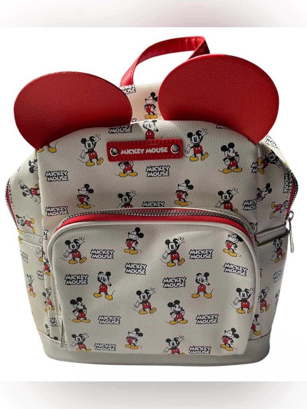 Disney Mickey Mouse Kids Mini Backpack Buttery Leather all over Graphic New!